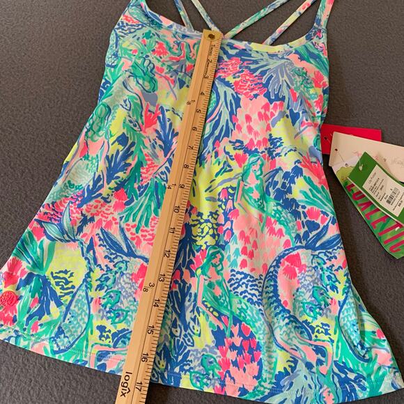 NWT Lilly Pulitzer Upf 50+ Luxletic Meryl Nylon Avida Bra Tank In Mermaids Cove - Picture 11 of 11